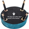 thumbnail image 5 of Homebeez Oval Fabric Ottoman Footrest Vanity Stool Blue, 5 of 8