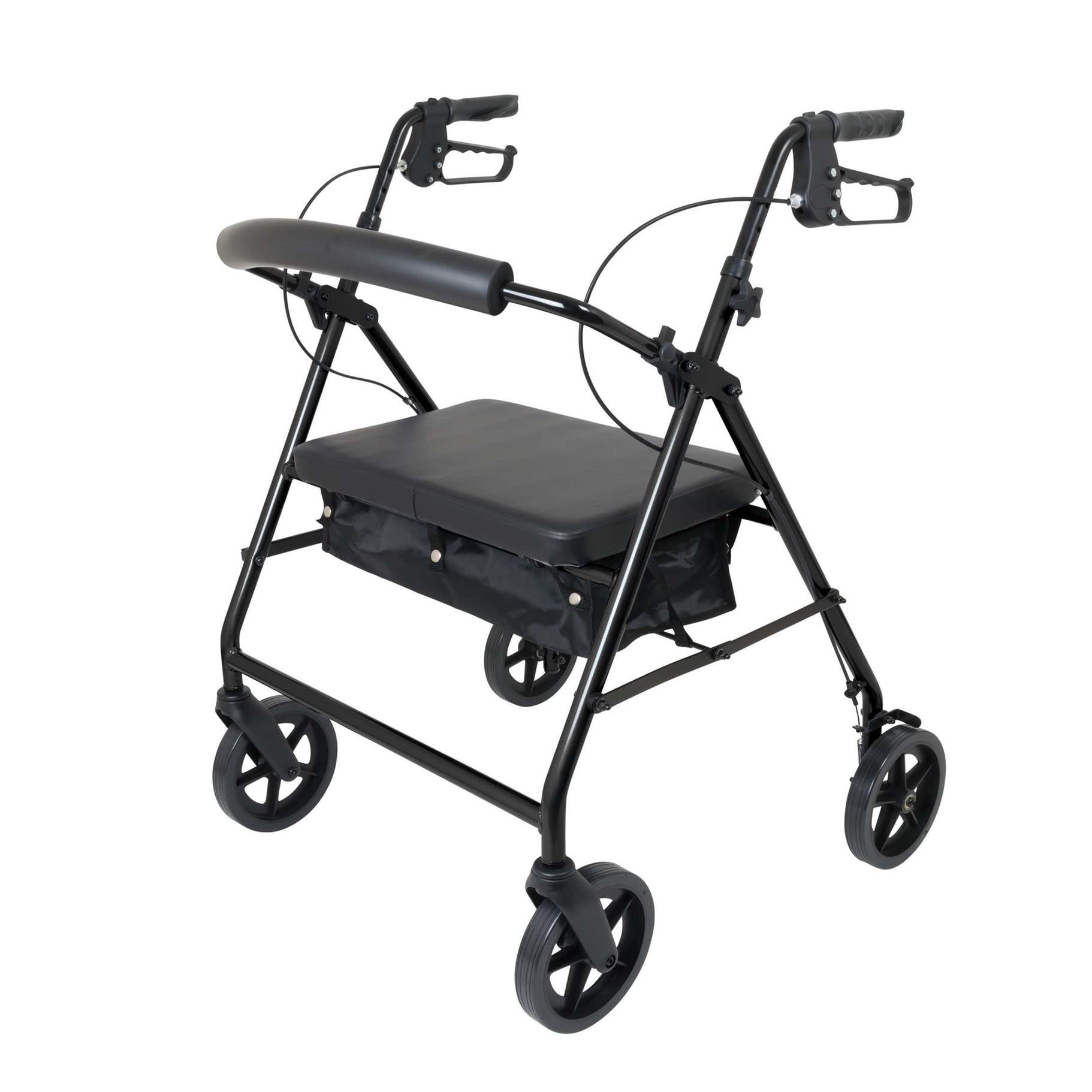 ProHeal Premium Foldable Lightweight Aluminum Rollator Walker with Seat – Rollator with Adjustable Height, Padded Seat, and 6 Inch Wheels