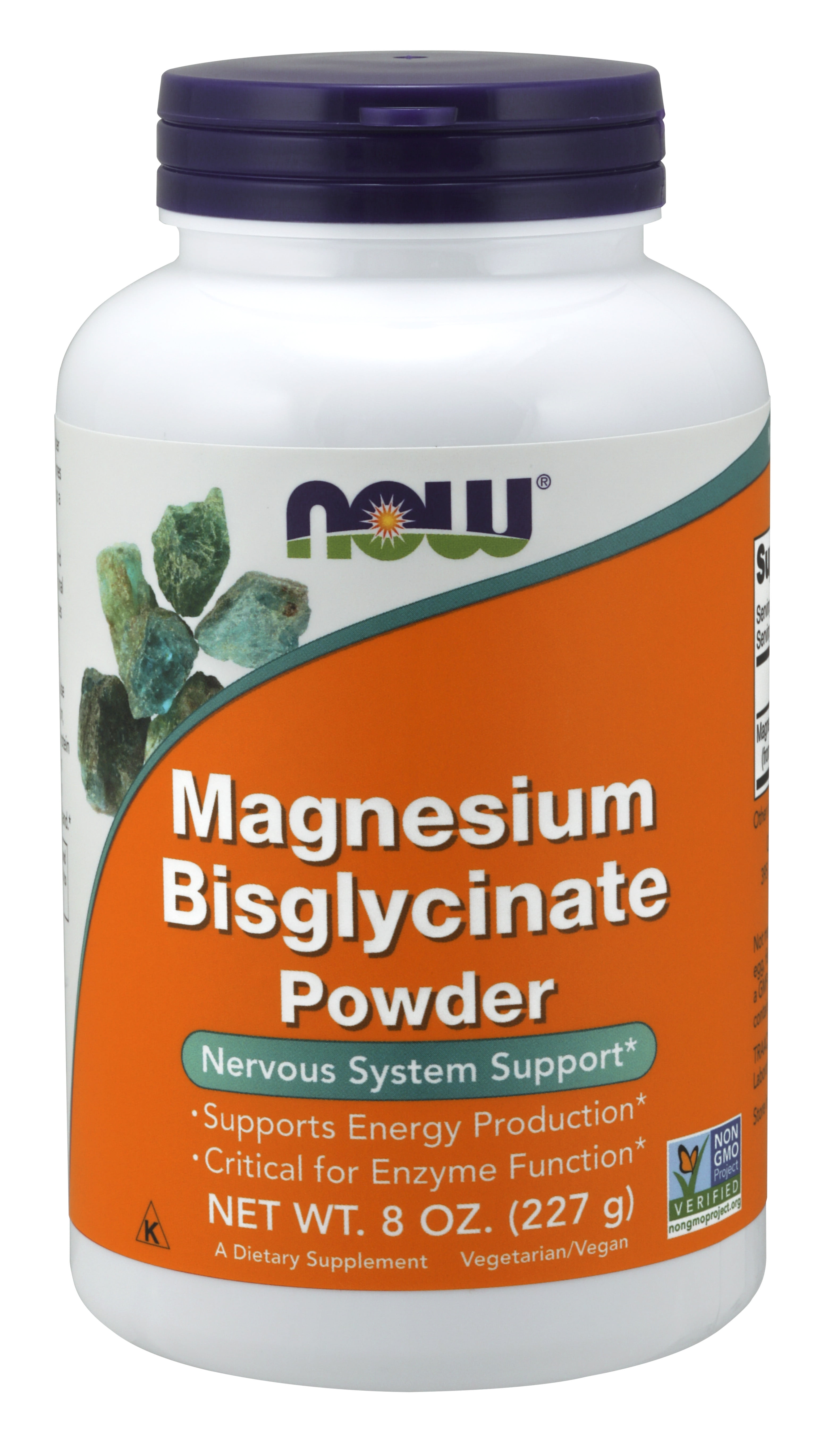 NOW Supplements, Magnesium Bisglycinate Powder, Enzyme Function