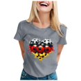 thumbnail image 1 of YDLCAFD T-Shirts Fantaisie pour Femmes T-Shirts Décontractés Mode Imprimés Col Rond Manches Courtes Pull T-Shirt, 1 of 4