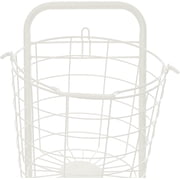 Laundry Basket with Wheels 3 Tier Rolling Laundry Hamper with 3 Removable Wire Basket Metal Laundry Cart for Room Organizer White