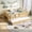 Light Natural MDF Pine Plywood Full, variant on LHSHID Full with built-in bookshelves and small staircase,high-quality safety rails,and Trundle,Beige