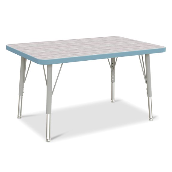 Rectangle Activity Table - 24" X 36", E-height - Driftwood Gray/Coastal Blue/Gray