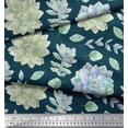 thumbnail image 1 of Soimoi Blue Cotton Cambric Fabric Leaves & Flower Floral Print Fabric by Yard 42 Inch Wide, 1 of 3