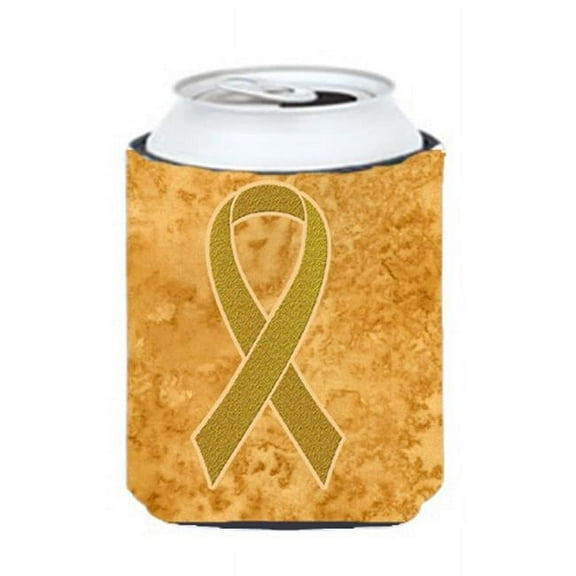Gold Ribbon For Childhood Cancers Awareness Can Or Bottle Hugger, 12 Oz.