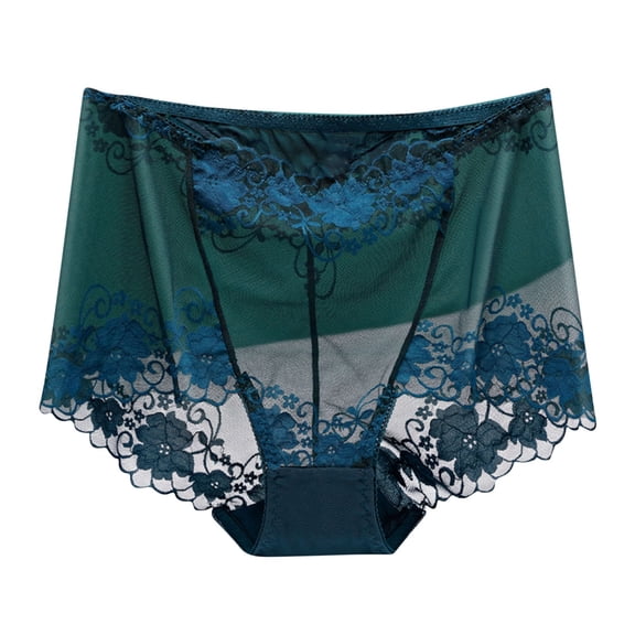 Admvng Plus Size Panties for Women Lace Solid Briefs Breathable Underwear