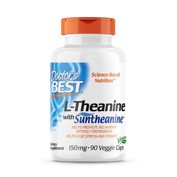 Suplemento Doctor's Best L-Teanina 150 mg, 90 cápsulas veganas