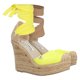 thumbnail image 1 of Alpargata Puntal De Plataforma Yute Con Listón 2 en 1 Cabra Piel Sintético Limón Ajustable Para Mujer, 1 of 5