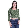 thumbnail image 1 of Moomaya Crop Top Long Sleeve For Women Printed Casual Summer T Shirt Crop Top, 1 of 5