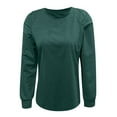 thumbnail image 4 of Gvdentm Sweatshirts for Women Crewneck Puff Sleeve Tunic Tops Lightweight Sweaters Fashion 2023 Dark Green,S, 4 of 4