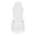 thumbnail image 4 of Aiihoo Women Tassel Latin Dance Leotard Sleeveless Gymnastics Tutu Skirted Leotard Ballet Dancewear White L, 4 of 7