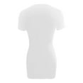 thumbnail image 4 of JIANJIA Summer Dresses for Women Solid Color Sexy Square Collar Short Sleeve Slim Tight Mini Bodycon Dress Streetwear,White,M, 4 of 5