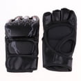 thumbnail image 3 of Guantes de boxeo de medio MMA Sparring Grappling Fight Punch Ultimate s Negro1 Cola Mitad dedo guantes de boxeo, 3 of 8
