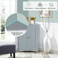 thumbnail image 6 of Corner Storage Cabinet Freestanding Floor Cabinet Bathroom w/ Shutter Door Grey, 6 of 12