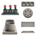 thumbnail image 2 of Bloem Trio Flight 3 Planter Pots W/ Saucer Tray 14 x 4 Plastic Rectangle Charcoal Gray, 2 of 10