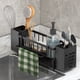 thumbnail image 4 of Organizador multifuncional para fregadero de cocina | Esponja y jabonera con drenaje automático, tubo para utensilios y toallero | Almacenamiento de encimera gris, 4 of 6