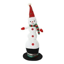 LuxenHome Animated Singing 18.5" Tall Snowman Holiday Decoration, Battery Operated