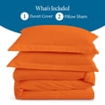 thumbnail image 4 of Orange Full ( 80" x 90" ) Size 100% Cotton Duvet Set, 800 Thread Count, Stripe Pattern, 1-Piece Comforter Cover with Zipper Closure & 2-Pillow Shams– Hotel Quality, All-Season, 4 of 5