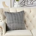thumbnail image 3 of Home Soft Things Shaggy Wavy Faux Fur Pillow Covers, 1 piece, 20"x20", Grey, 3 of 8