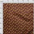 thumbnail image 3 of oneOone Cotton Poplin Twill Maroon Fabric Christmas Reindeer Lumberjack Sewing Fabric By The Yard Printed Diy Clothing Sewing Supplies 56 Inch Wide, 3 of 6