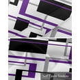 thumbnail image 6 of Purple Black Geometric Kitchen Valances for Windows Farmhouse Linen Window Valance Curtain for Living Room Window Treatment Minimalist Stripes Abstract Art Valance Rod Pocket Topper, 42 x 12 Inch, 6 of 6