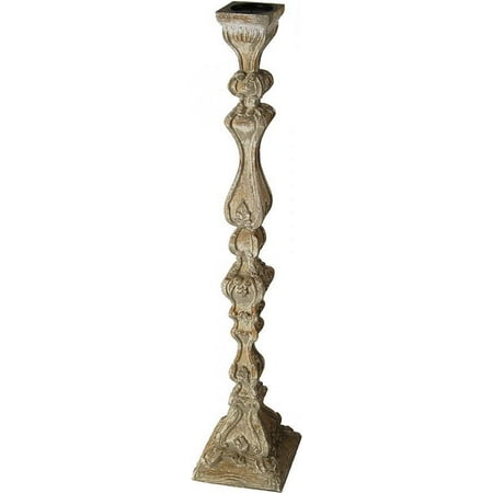 - Candle Holder Candlestick White Distressed Antique Gray Black Blue Wood N CW-927