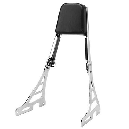 Krator High Quality Chrome Backrest / Sissy Bar with Leather Pad Back Rest Seat for Harley Davidson Sportster XL883C XL883R XL1200R XL1200C XL1200S XLH883 XLH1200 Cruisers (Best Sissy Bar For Sportster)