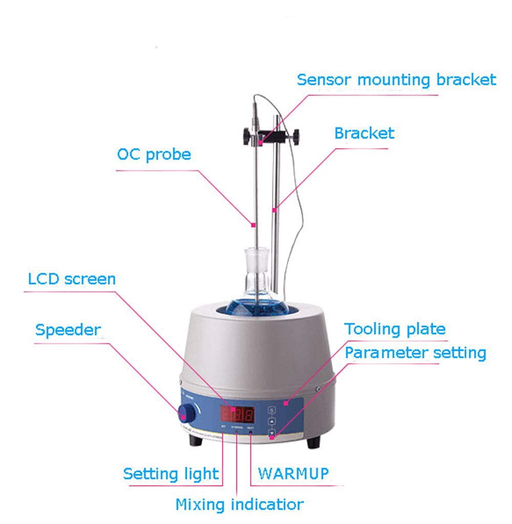 PreAsion Electric Stirring Digital Display Thermostatic Heating Sleeve Magnetic Stirrer Heating Mantle Heating Mantle Kit 220V