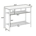 thumbnail image 3 of Rustic Farmhouse Counter Height Dining Kitchen Kitchen Island Prep Table, Kitchen Storage Rack with Worktop and 2 Shelves, Brown, 3 of 9