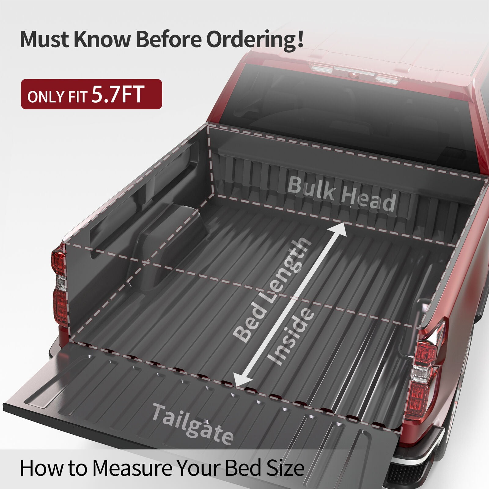 RVNI 5.6 ft BedSoft Roll Up Truck Bed Tonneau Cover for 19 20 2021 2022 2023 Dodge Ram 1500