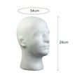 thumbnail image 2 of Male Foam Mannequin Head for Wigs – White Wig Head with Realistic Male Face 21 26 Head Circumference – Durable Foam Head for Displaying Hats Glasses Masks and Wig Styling, 2 of 8