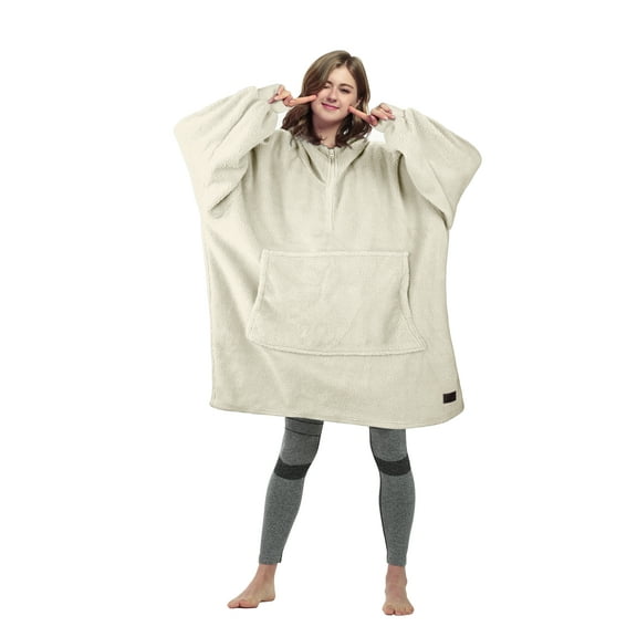 Oversized Hoodie Blanket Sweatshirt,Super Soft Warm Comfortable Fleece Giant Pullover with Large Front Pocket,for Adults Men Women Teenagers Kids Wife Girlfriend