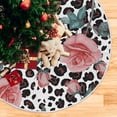 thumbnail image 5 of FMSHPON Watercolor Leopard Roses Pattern Xmas Christmas Tree Skirt Stand Mat for Holiday Party Decoration Indoor Outdoor 36 inches, 5 of 6