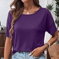 thumbnail image 5 of hotojiny Workout Tops for Women Back Twist Criss Cross Short Sleeve T Shirt Fashion Crew Neck Gym Yoga Tee Shirt for Summer, 5 of 6