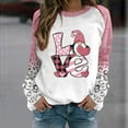 thumbnail image 2 of VALMASS Plus Size Valentine'S Day Raglan Sweatshirts Mode Imprimé Cosy Tops Casual Col Rond Tunique Sweatshirts (2XL, Pink-D), 2 of 3