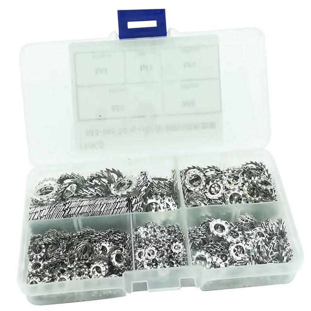 MERRYHAPY 700 Pcs Rondelles Verrouillables Assortiment Joint Denté en Argent Blanc pour Plante Industrielle
