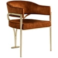 thumbnail image 3 of Meridian Furniture Madelyn Cognac Velvet Dining Chair (Set of 2), 3 of 3