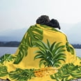 thumbnail image 6 of XMXT Flannel Throw Blanket for Couch, Tropical Leaf Pineapple Bed Sofa Decor Blankets for Home Bedroom, 80 x 60 inches, 6 of 9