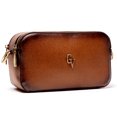 thumbnail image 1 of Bolso de Piel Guadalupe Vázquez New York Café Con Cartera Color Oro y Herrajes Color Oro Viejo, 1 of 3