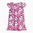 thumbnail image 5 of NOLDARES Halloween Girls Nightgowns Kids Flutter Short Pajamas Nightdress Princess Nightgown Sleep Dress(N211-Hot Pink), 5 of 7