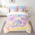 thumbnail image 2 of YST Unicorn Bedding Set 7-Piece Pink Rainbow Unicorn Comforter Set, King Size, 2 of 5