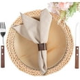 thumbnail image 3 of Bedding Craft Natural Linen Flax Cotton Cloth Dinner Napkins – Elegant Hemstitched Reusable Fabric Napkins – Durable & Washable Table Napkins Set of 12, 18"x18", 3 of 9
