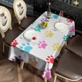 thumbnail image 2 of Colorful Dog Paw Footprint Rectangle Tablecloth 60"x120",Waterproof Polyester Rectangle Table Cloth, Wipeable Spillproof Polyester Tablecloth for Dining, Camping, Indoor and Outdoor, 2 of 6