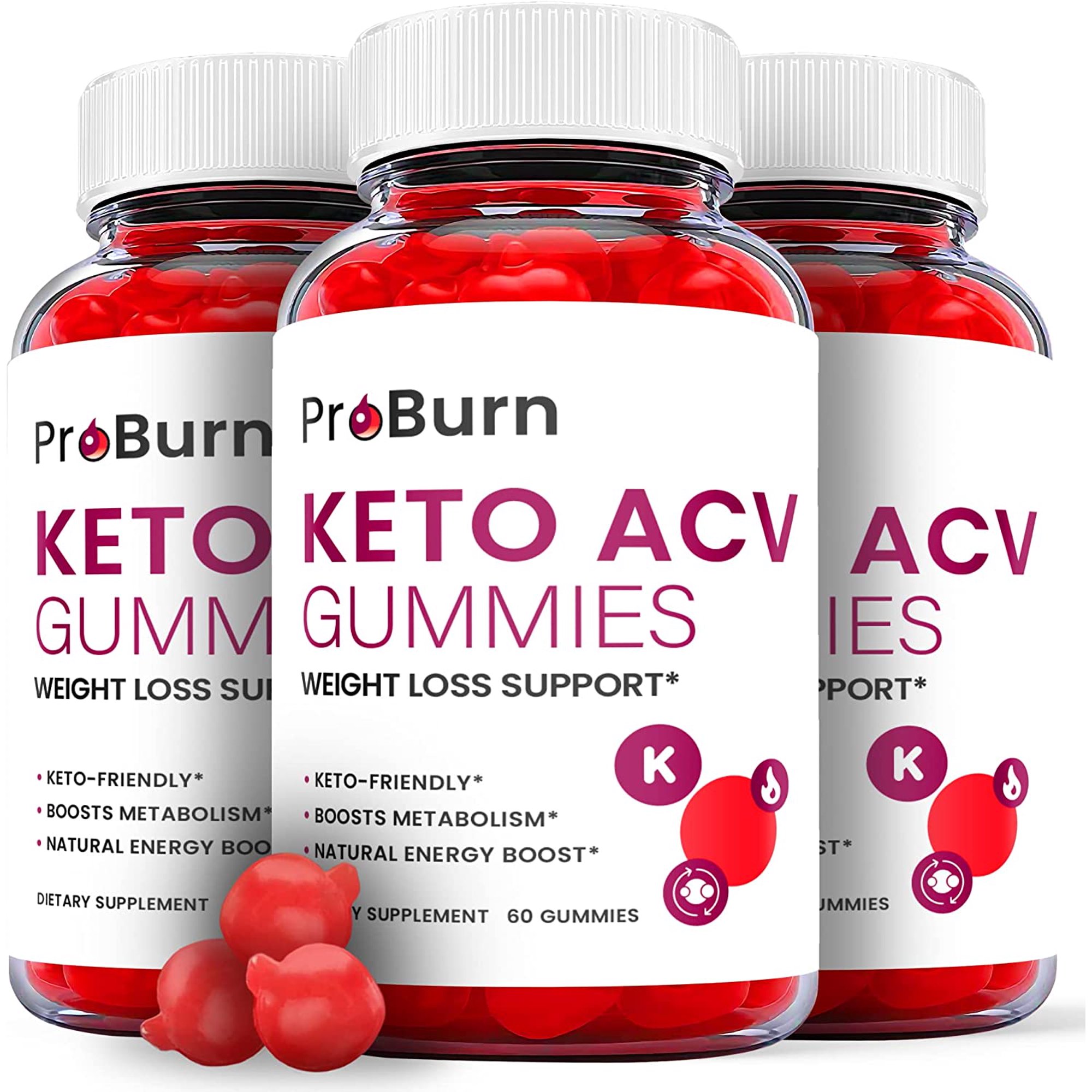 (3 Pack) Pro Burn Keto ACV Gummies - Energy & Focus Boosting Dietary Supplements for Weight Management & Metabolism - Fat Burn - 180 Gummies