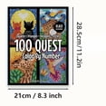 thumbnail image 3 of Libro para colorear 100 QUEST para adultos, color por números, con papel de 250 g, 3 of 3