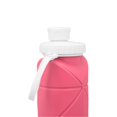 thumbnail image 3 of 600ml Collapsible Water Bottle Food Grade Silicone Leakage Proof Lightweight Travel Water Bottle for Gym Camping Sports Pink, 3 of 5