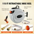 thumbnail image 6 of BENTISM Retractable Hose Reel, 115 ft x 1/2 inch, 180° Swivel Bracket Wall-Mounted, Garden Water Hose Reel with 9-Pattern Nozzle, Automatic Rewind, Lock at Any Length, and Slow Return System, 6 of 9