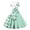 White and green flower, variant on Women'S Vintage Wildflower Dress Square Neck Short Sleeve Fit And Flare Vintage Swing Midi Dress