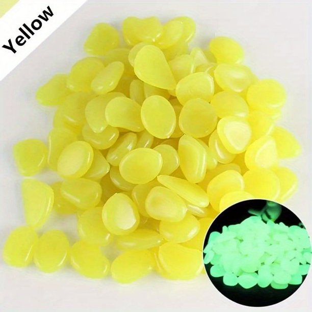 100pcs/bag, Glow-in-the-Dark Pebbles: Create A Magical Garden, Landscaping, Flower Pot (0.31*0.39inch)