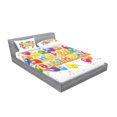 thumbnail image 2 of Birthday Fitted Sheet & Pillow Sham Set, Words Happy Celebration Vivid Balloons Rain Blithesome Happy Day, Decorative Printed 6 Piece Bedding Decor Set, Calking, Multicolor, by Ambesonne, 2 of 3